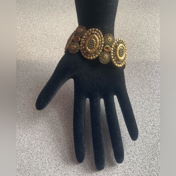 Faux Bronze & Amber Stretch Bracelet - Picture 2 of 6